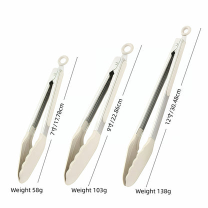 Cross-Border Silicone Clips, High Temperature Resistant Kitchen Anti-Scalding Barbecue Barbecue Clips, Food Clips, Household Stainless Steel Steak Clips