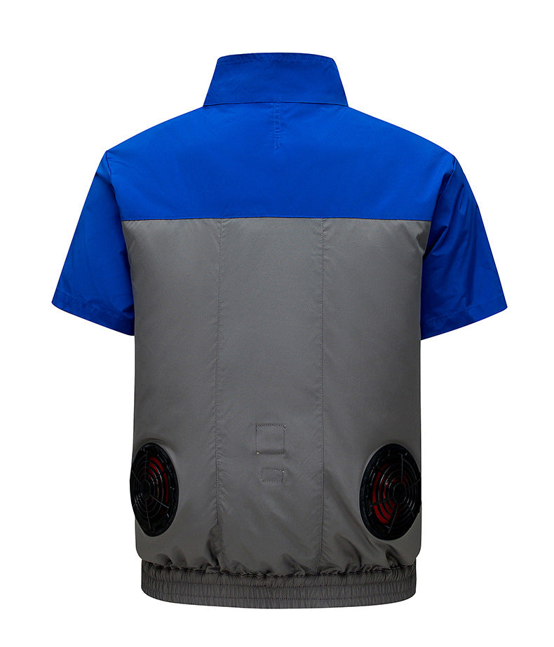 Cross-Border Summer Cooling Air-Conditioning Clothing with Fan Refrigeration Workwear Outdoor Heatstroke Prevention Fan Clothing Men's Labor Protection Clothing Work Clothes