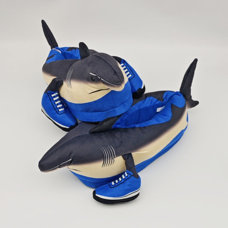 Funny Ai Shanhaijing Doll Shark Wooden Stick Man Doll Creative Cross-Border Spoof Plush Slippers