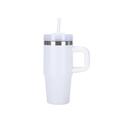 14oz Large-Capacity Handle Car Cup 304 Stainless Steel Thermal Insulation Ice Cup Outdoor High-Looking Straw Cup