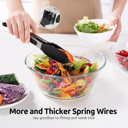 Silicone Clips for Kitchen Non-Stick Pans, Anti-Scalding and High Temperature Resistance, Household Barbecue and Steak Special Set, Stainless Steel Food Clips