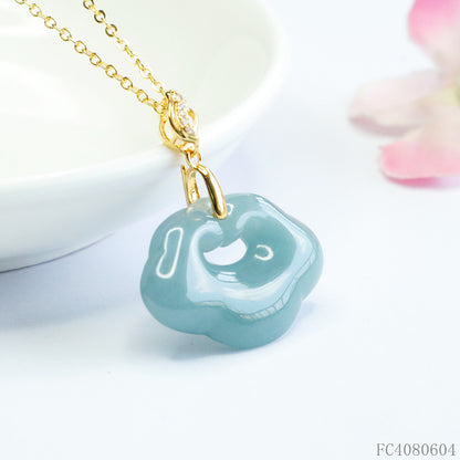 Guan Yu Natural Grade a Jade Cloud Pattern Ruyi Pendant Blue Water Jade E-Commerce Live Broadcast Wholesale Dropshipping S4080604