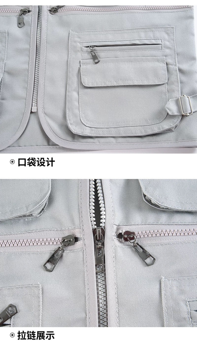 Cross-Border Outdoor Multi-Pocket Vest Men's Fishing Vest Photography Middle-Aged Men's Tops Work Clothes Middle-Aged and Elderly Dad Wear