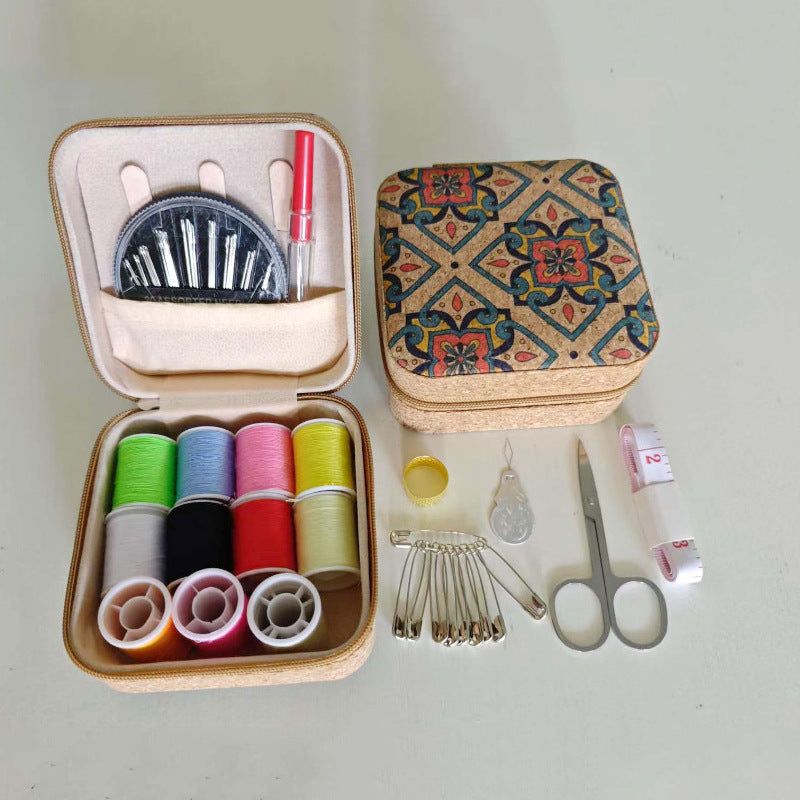 Amazon Cross-Border Household Practical Portable Multi-Functional Retro Sewing Box Sewing Kit Sewing Hand Sewing Set Tool