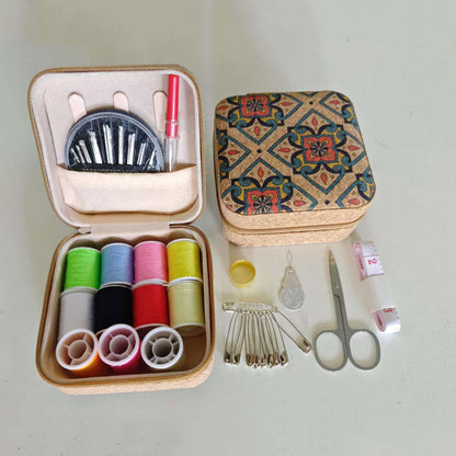 Amazon Cross-Border Household Practical Portable Multi-Functional Retro Sewing Box Sewing Kit Sewing Hand Sewing Set Tool