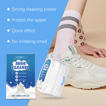 Jakehoe Sports Shoe Cleaner White Shoe Foam Cleans Quickly Removes Stains Without Damaging the Upper Comes with a Brush Head
