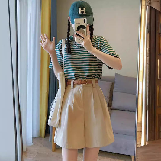 2023 New Salt Sweet Wear Age Reducing College Style Lively Slimming Slight Fat Sister Two-piece Suit Summer by PDG ibma