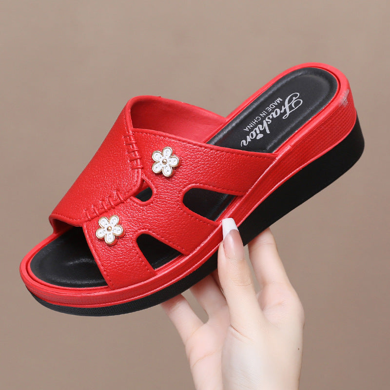 Newly Launched Women's High-Heeled Trendy Slippers, Non-Slip, Wear-Resistant, Casual, Versatile, Comfortable, Soft High-Heeled Slippers for Women