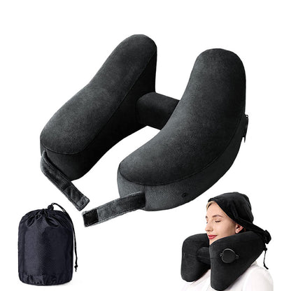 Outdoor Camping In-Stock H-Shaped Inflatable Travel Pillow, Travel Inflatable Neck Pillow, Neck Support Pillow, Portable Pillow for Airplane and High-Speed Rail