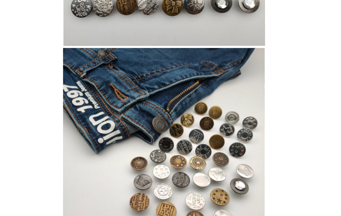 Wholesale In-Stock Waist-Cinching Button-Free Detachable Jeans Buttons, Eco-Friendly Buttons, Screw Metal I-Shaped Buckles