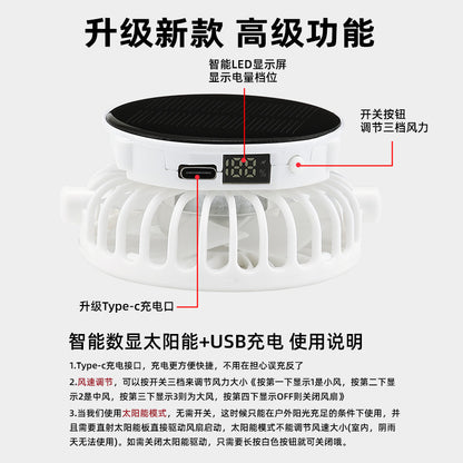 Adult summer solar charging with fan hat men and women breathable mesh sun protection outdoor sun-proof peaked cap