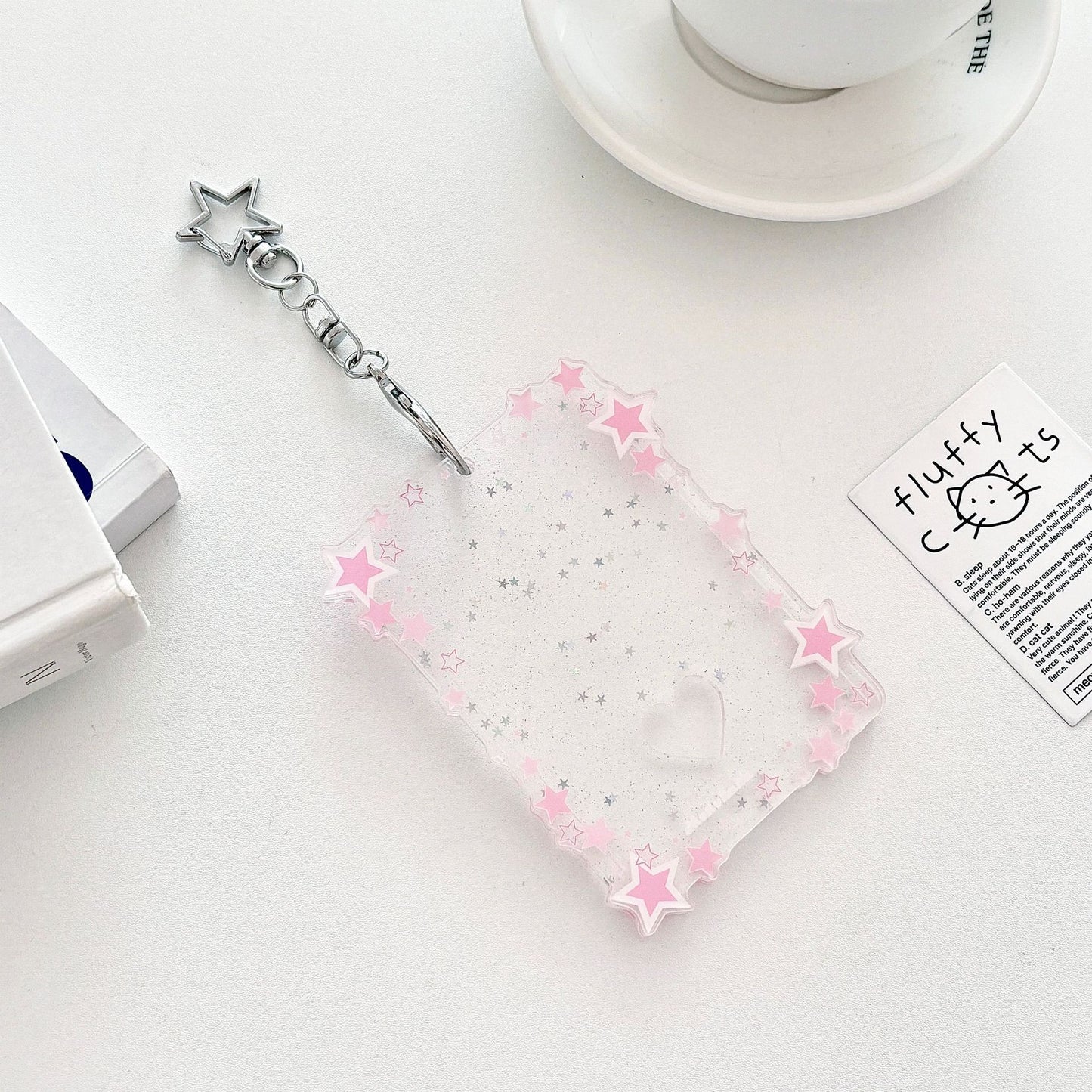 Original Glitter Star Version Card Holder Fan Small Card 3inch Acrylic Card Holder Small Card Polaroid Card Holder Gumei