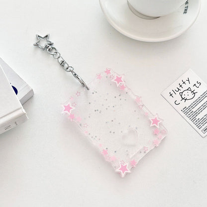 Original Glitter Star Version Card Holder Fan Small Card 3inch Acrylic Card Holder Small Card Polaroid Card Holder Gumei
