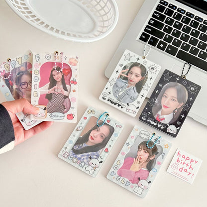 Original Cute puppy magnetic three-inch acrylic card holder brick desktop protective card Film card holder