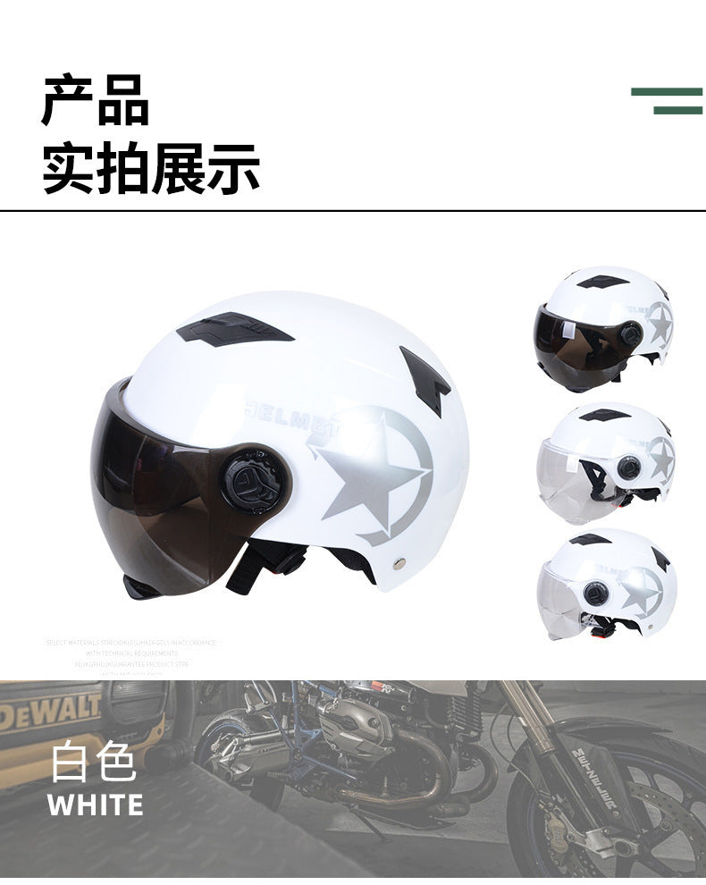 Harley Helmets Printing Advertising Helmets Four Seasons Sunscreen Helmets Thickened Men's and Women's Half Helmets Motorcycle Electric Vehicle Helmets