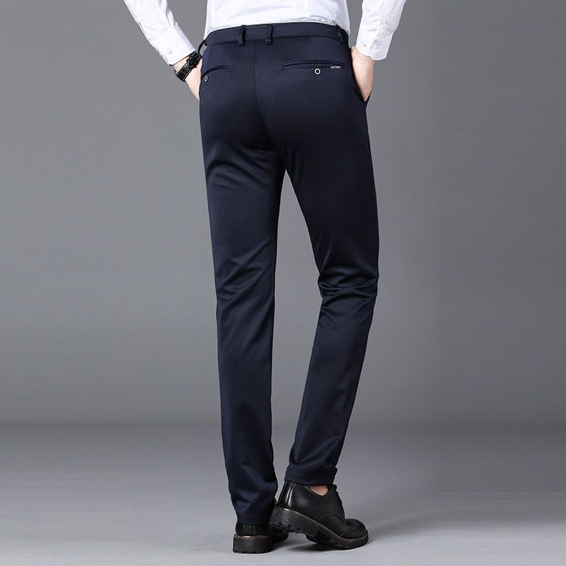 28-40 Summer New Men's Casual Pants Slim-fit Elastic Small Straight Korean Style Suit Pants Men's Pants