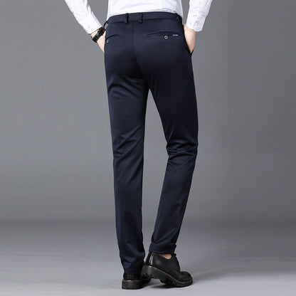 28-40 Summer New Men's Casual Pants Slim-fit Elastic Small Straight Korean Style Suit Pants Men's Pants