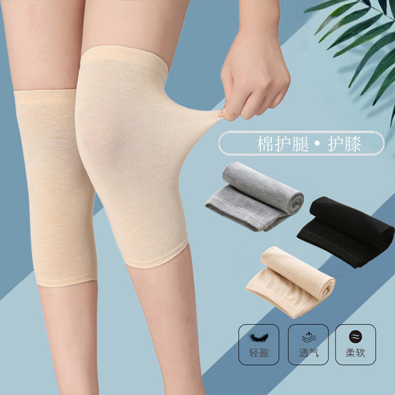 Men's and Women's Air-conditioned Room Warm Knee Cover Joint Sports Leg Cover Thin Pure Cotton Breathable Knee Pad