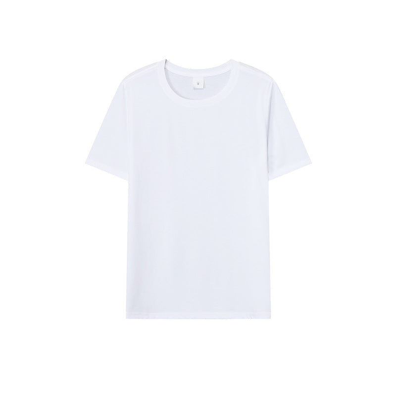 Loose-Fitting | 50-Count Double Yarn T-Shirt Ice Silk Cotton Round Neck Short-Sleeve T-Shirt Moisture-Wicking Business Casual Half-Sleeve for Men