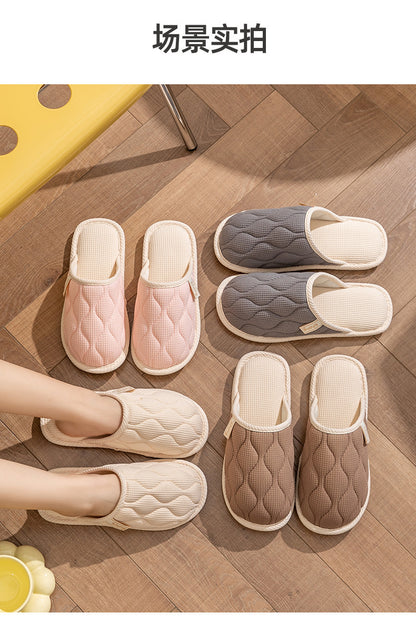 Spring and Autumn Cotton Slippers for Women, All Seasons, Winter, Indoor Home Use, Cotton and Linen Non-Slip Home Couple Wholesale Hemp Slippers for Men