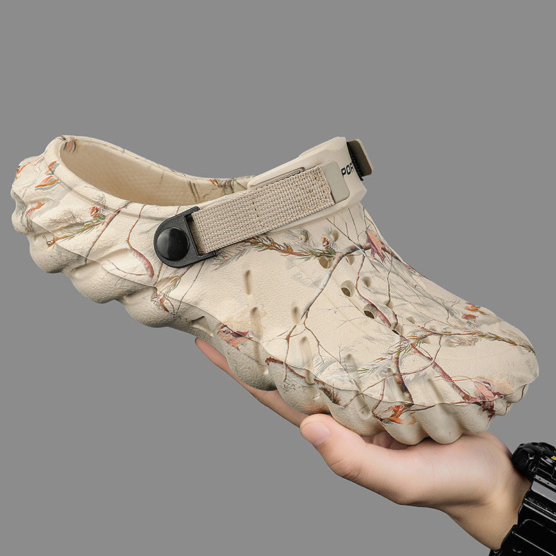 One Shoe, Two Wear, Fashionable Large Size Cross-Border Clogs, Men's Outer Wear, Casual Toe-Toe Slippers, Outdoor Trendy Men's Beach Shoes