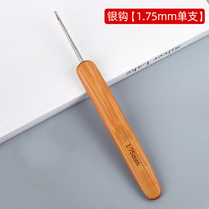 Full Set of Bamboo Handle Crochet Hooks, Bamboo Crochet Yarn Hooks, Handmade Knitting Tools, Sweater Needles, Round Head Carbonized Crochet Set