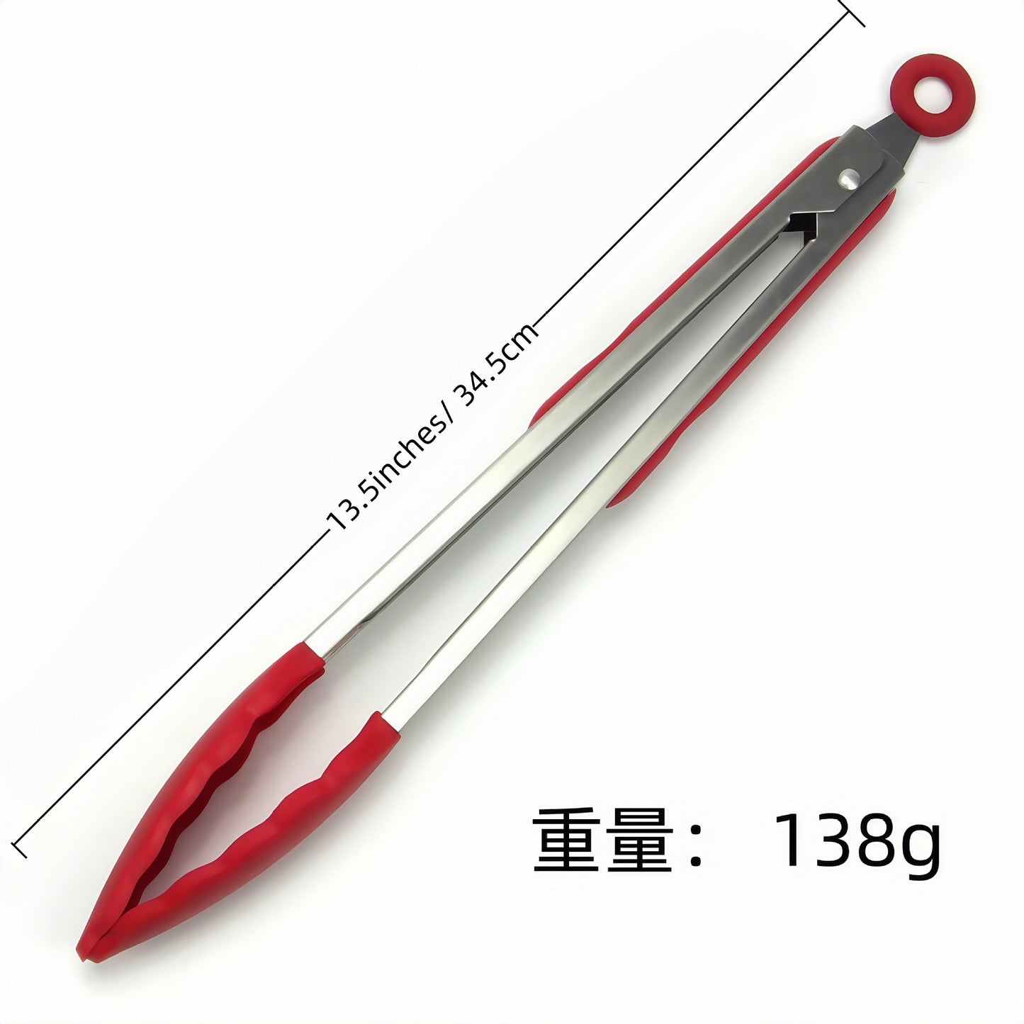 Cross-Border Black Silicone Clips, High Temperature Resistant Kitchen Food Frying Stainless Steel Fried Steak Clips, Special Food Clips for Cooking