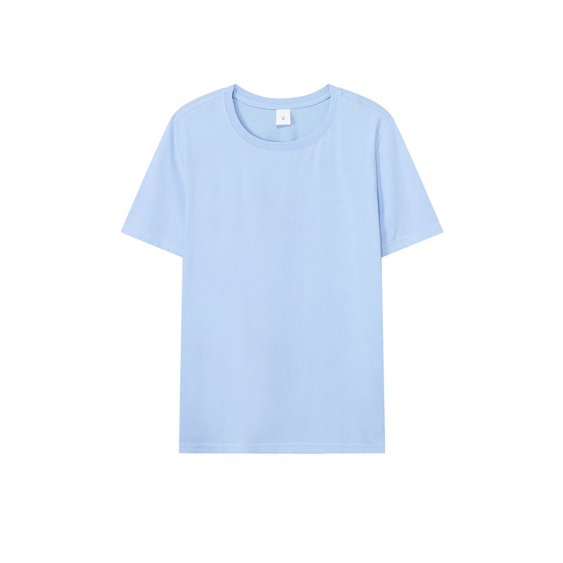 Loose-Fitting | 50-Count Double Yarn T-Shirt Ice Silk Cotton Round Neck Short-Sleeve T-Shirt Moisture-Wicking Business Casual Half-Sleeve for Men