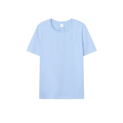 Loose-Fitting | 50-Count Double Yarn T-Shirt Ice Silk Cotton Round Neck Short-Sleeve T-Shirt Moisture-Wicking Business Casual Half-Sleeve for Men