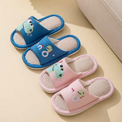 Small Dinosaur Boys and Girls Baby Open Toe Thickened Non-slip Pvc Summer Linen Sandals