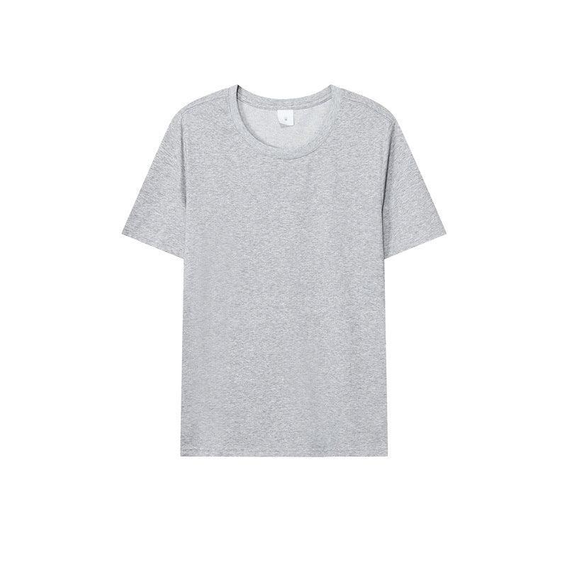 Loose-Fitting | 50-Count Double Yarn T-Shirt Ice Silk Cotton Round Neck Short-Sleeve T-Shirt Moisture-Wicking Business Casual Half-Sleeve for Men