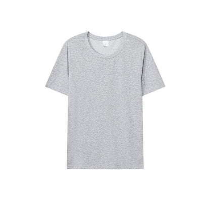 Loose-Fitting | 50-Count Double Yarn T-Shirt Ice Silk Cotton Round Neck Short-Sleeve T-Shirt Moisture-Wicking Business Casual Half-Sleeve for Men
