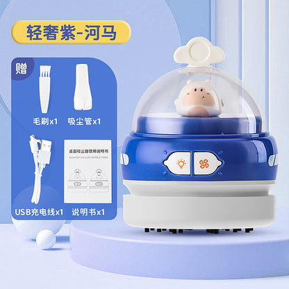 Cross-Border Desktop Vacuum Cleaner Student Mini Handheld Electric Suction Eraser Shavings Children's Cleaning Pencil Shavings Large Suction