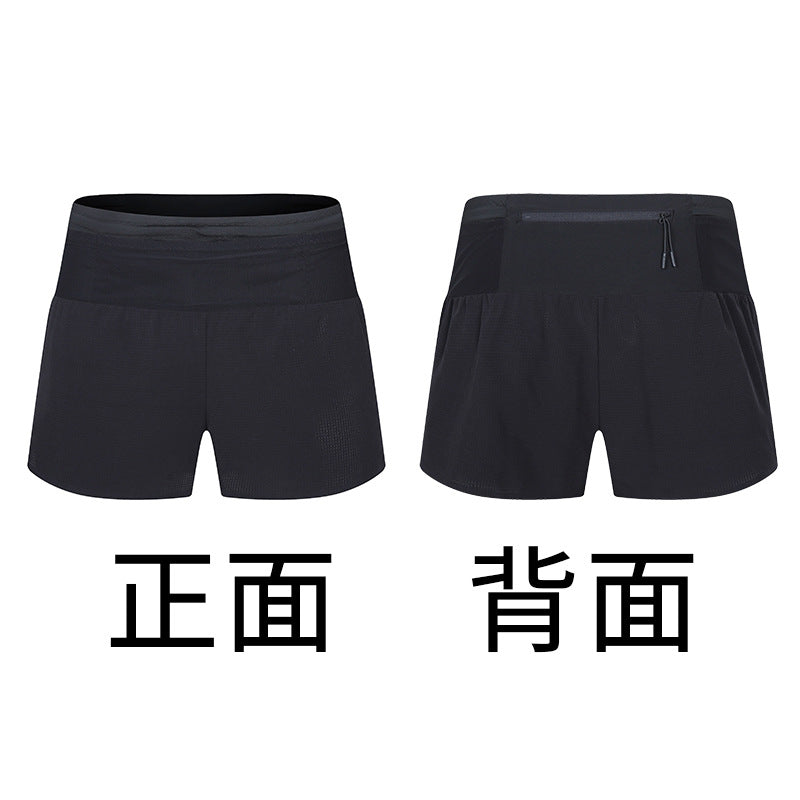 Summer Running Racing Shorts Checkered Cloth Quick-Drying Breathable Marathon Seamless Multi-Flap Pocket Pants Off-Road Fitness Casual Pants for Men
