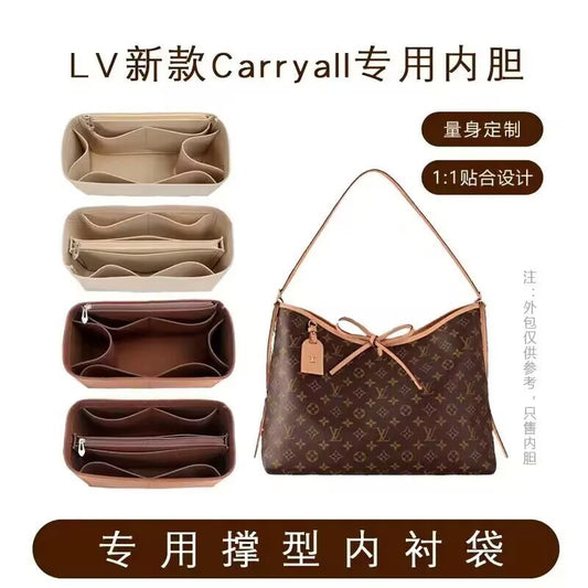 Suitable for Lv Carryall Inner Bag, Medium-Sized Handbag Organizer Storage Bag with Lining