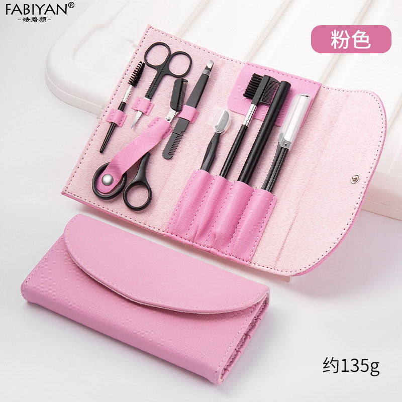 Eyebrow trimming 8 piece set beauty scissors eyebrow trimming suit beauty makeup multifunctional eyebrow clip eyebrow scissors full suit factory in stock wholesale