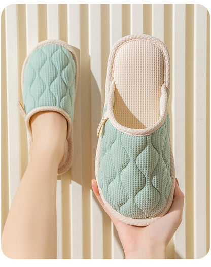 Spring and Autumn Cotton Slippers for Women, All Seasons, Winter, Indoor Home Use, Cotton and Linen Non-Slip Home Couple Wholesale Hemp Slippers for Men