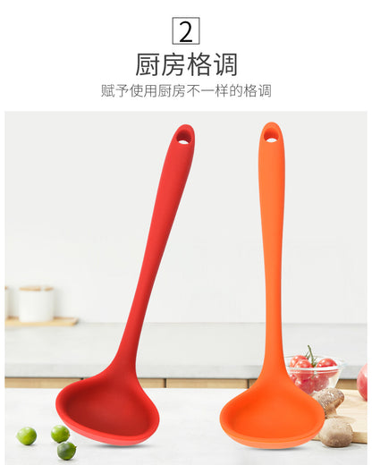 Silicone Mini Soup Spoon Kitchen Cooking Soup Spoon Children's Food Supplemented Soup Spoon Food Grade Material Silicone Soup Spoon 21cm