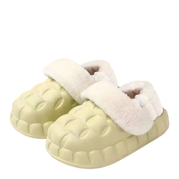 Women's Winter Cotton Slippers with a Stepping-On-Clouds Feel, Trendy Casual Closed-Toe Indoor Waterproof Warm Thick-Soled Cotton Slippers for Women
