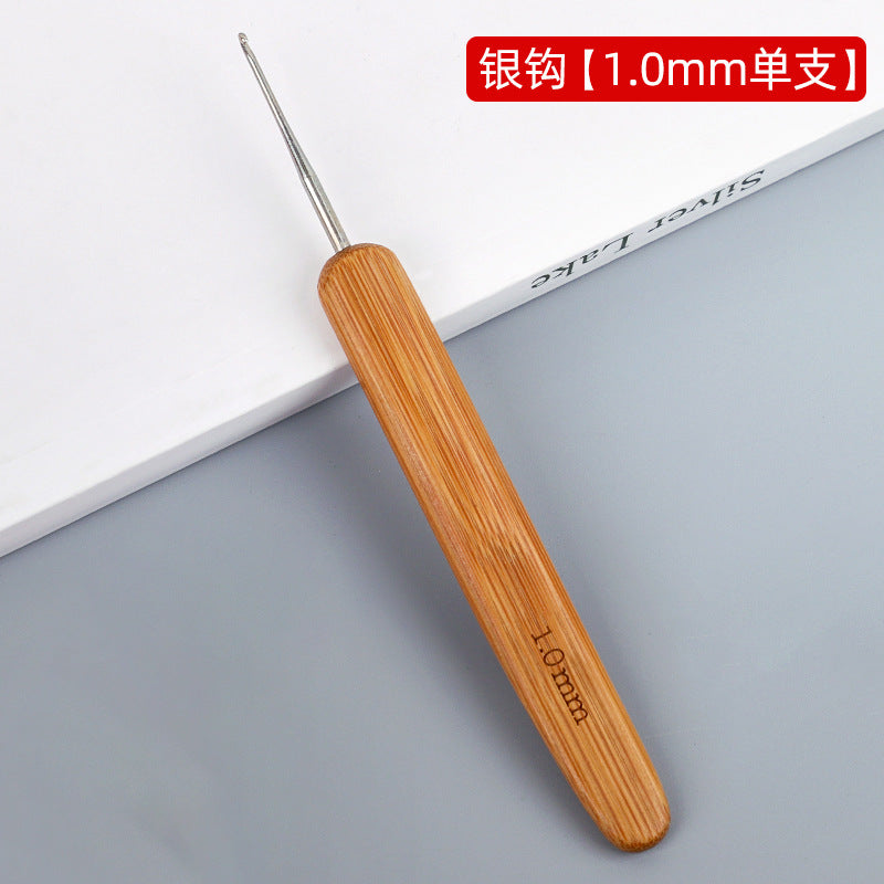 Full Set of Bamboo Handle Crochet Hooks, Bamboo Crochet Yarn Hooks, Handmade Knitting Tools, Sweater Needles, Round Head Carbonized Crochet Set