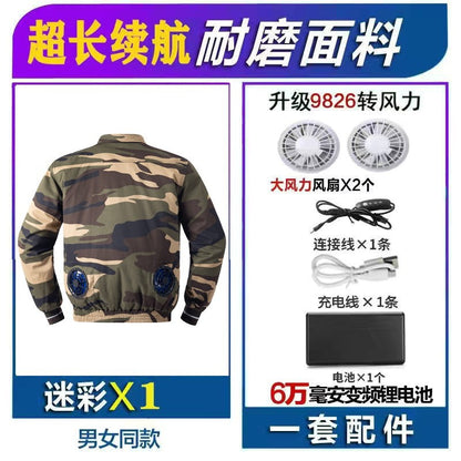 25 New Air-conditioning Clothes with Fan Outdoor Work Air-conditioning Shirt Factory Direct Cross-border Wholesale Exclusive