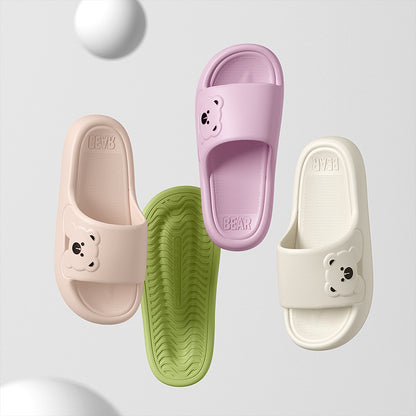 Dropshipping 2025 New Summer Slippers for Women Thick-Soled Couple Style Thick-Soled Home Bathroom Bathing Slippers