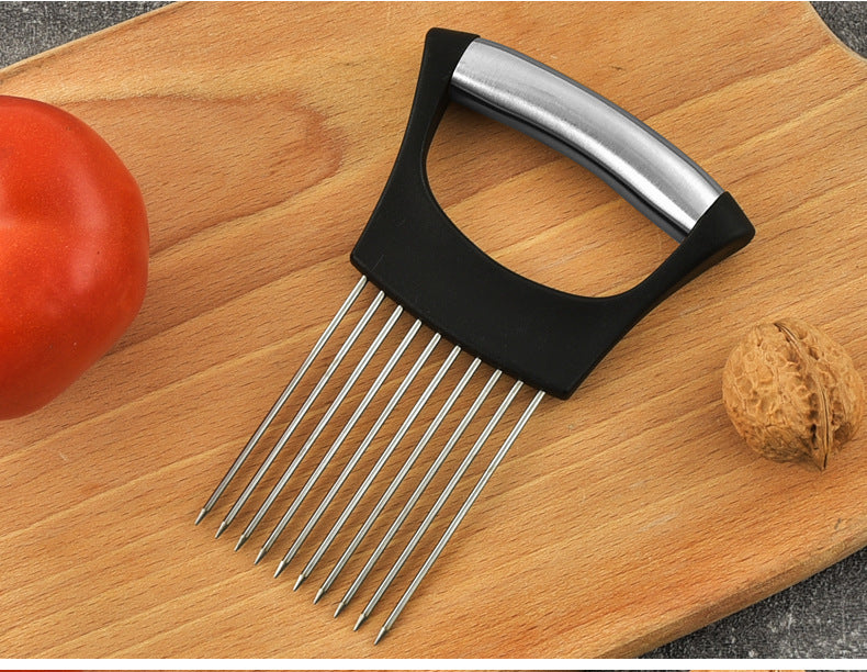 Stainless Steel Onion Needle Slicer Pine Needle Meat Tenderer Vegetable Cutting Kitchen Gadget Onion Insert Slicing Holder