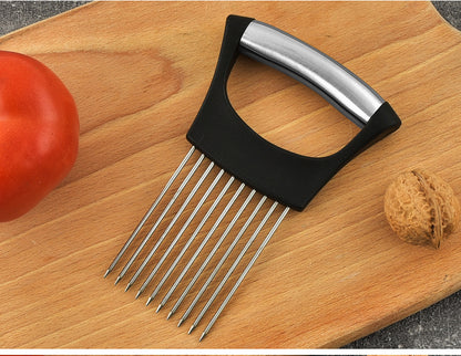Stainless Steel Onion Needle Slicer Pine Needle Meat Tenderer Vegetable Cutting Kitchen Gadget Onion Insert Slicing Holder