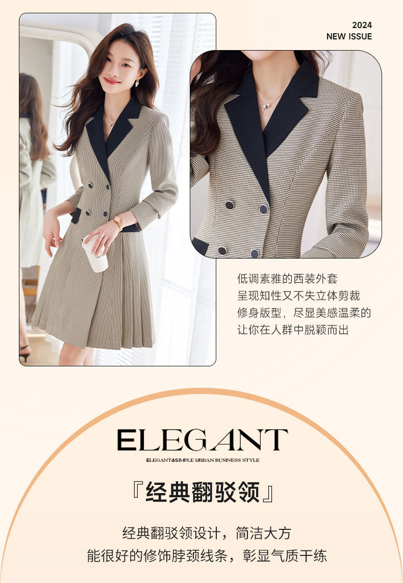 French Hepburn Style Small Black Dress High Sense High Cold Royal Sister Fried Street Small Fragrance Style Pleated Professional Suit dress Summer