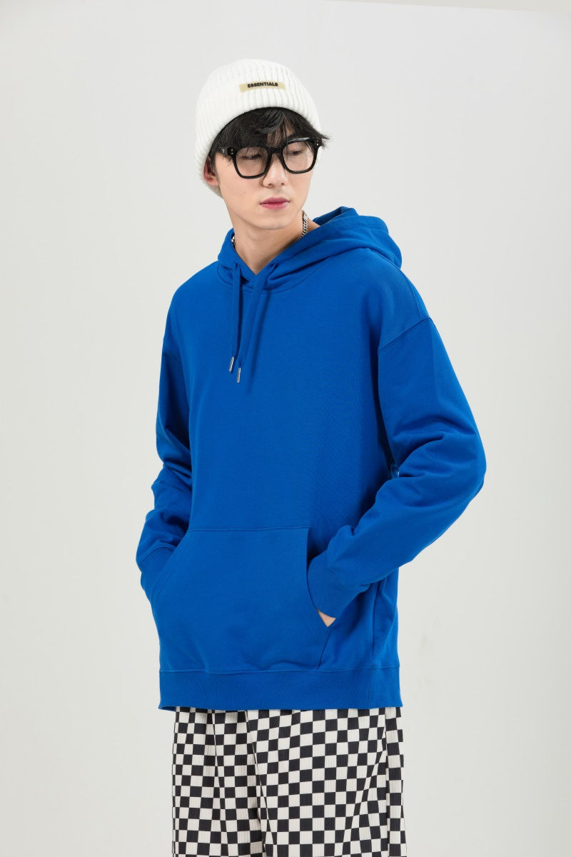 Hooded Sweater | Non-Deformable Pure Cotton Sweater Xinjiang Cotton Shoulder Pullover Autumn and Winter Solid Color ins Street Tide Hoodie
