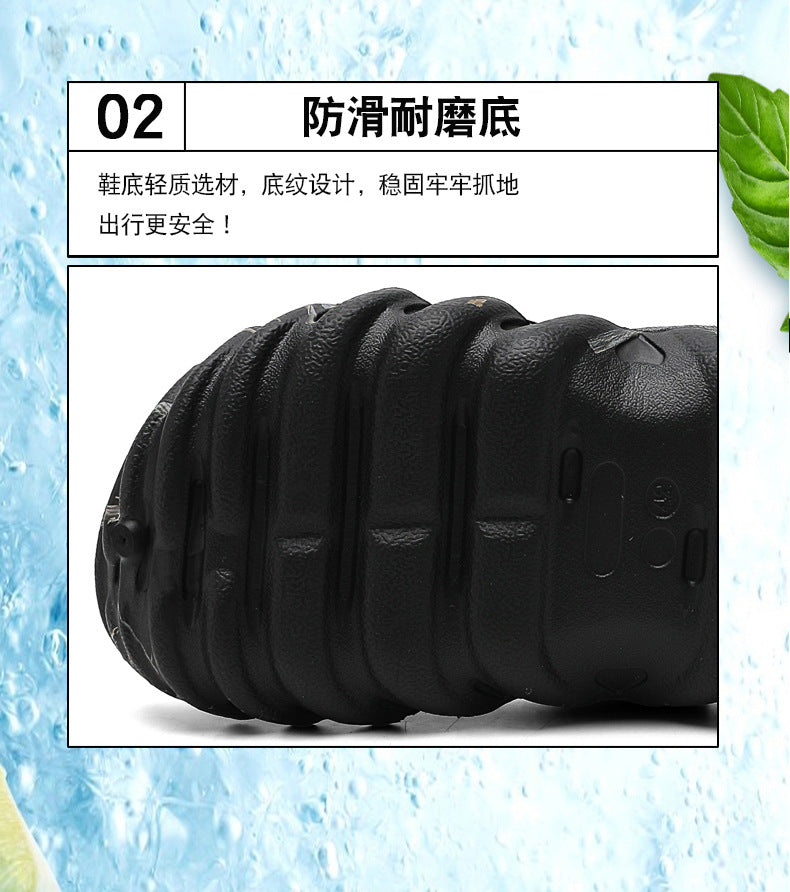 One Shoe, Two Wear, Fashionable Large Size Cross-Border Clogs, Men's Outer Wear, Casual Toe-Toe Slippers, Outdoor Trendy Men's Beach Shoes