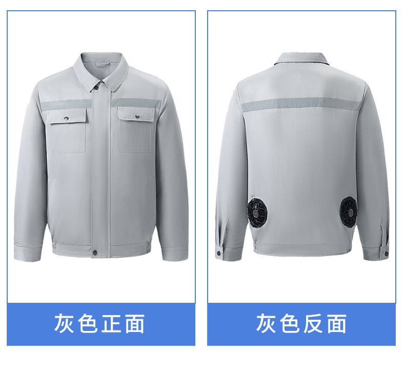 Cross-Border Cooling Air-Conditioning Clothing with Reflective Strips and Fan Cooling Clothing for Men and Women Labor Protection Summer Outdoor Work Clothes
