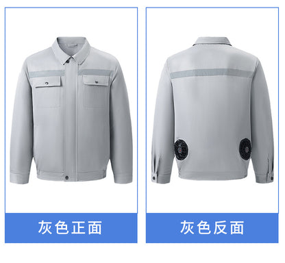 Cross-Border Cooling Air-Conditioning Clothing with Reflective Strips and Fan Cooling Clothing for Men and Women Labor Protection Summer Outdoor Work Clothes
