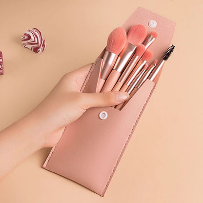 8 makeup brush suit portable short super soft travel blush brush eye shadow brush beauty tools for beginners